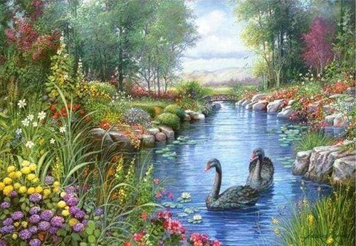 Diamond Painting - Cigni Neri