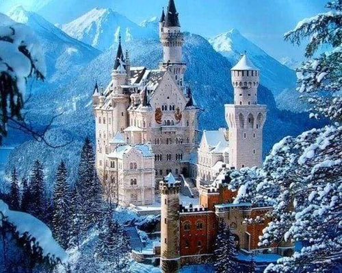 Diamond Painting - Castello Su Montagna Innevata