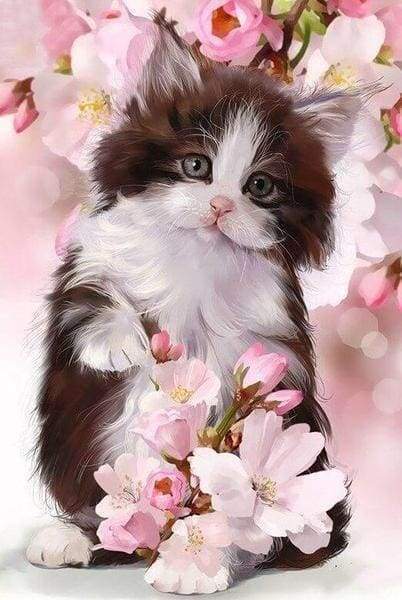 Diamond Painting - Gatto E Fiori