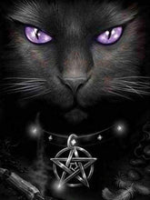 Carica l&#39;immagine nel visualizzatore di Gallery, Diamond Painting - Gatto Con Gli Occhi Viola