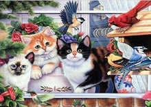 Carica l&#39;immagine nel visualizzatore di Gallery, Diamond Painting - Gatti E Uccelli