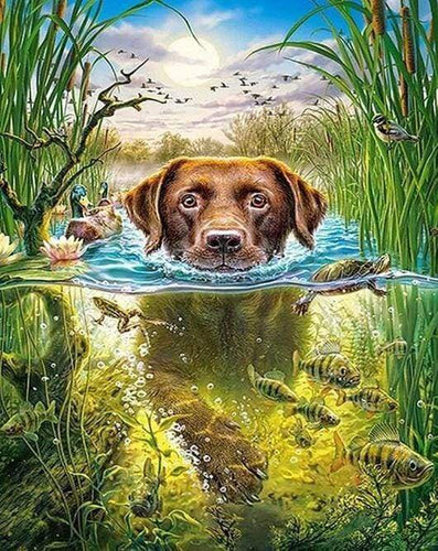 Diamond Painting - Cane Nel Torrente