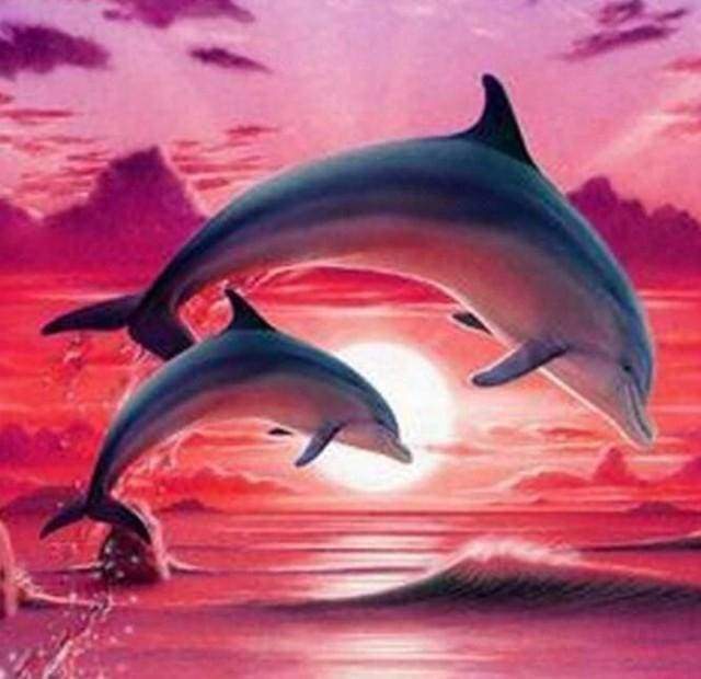 Diamond Painting - Delfini Al Tramonto