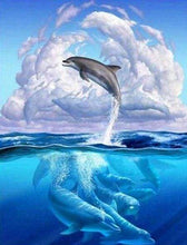 Carica l&#39;immagine nel visualizzatore di Gallery, Diamond Painting - Delfini Che Saltano