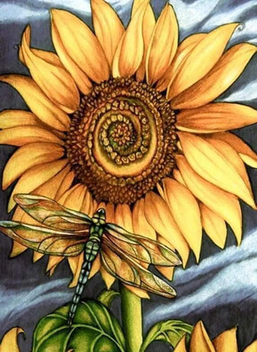Diamond Painting - Libellula E Girasole