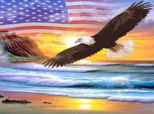 Carica l&#39;immagine nel visualizzatore di Gallery, Diamond Painting - Bandiera USA Con Aquila