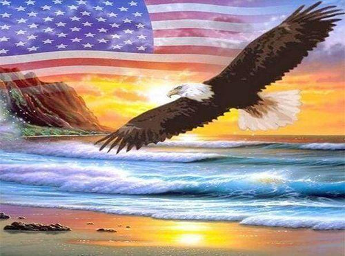Diamond Painting - Bandiera USA Con Aquila