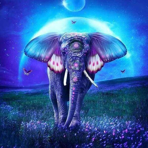 Diamond Painting - Elefante E Luna Piena
