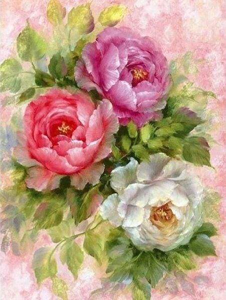 Diamond Painting - Fiori A 3 Colori – Figured'Art