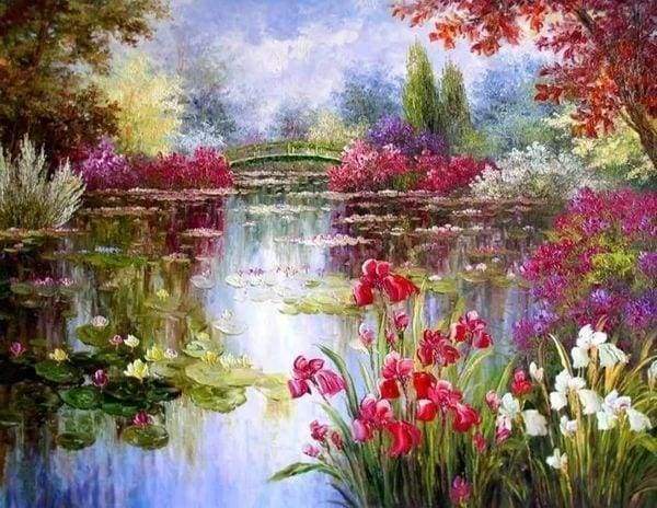 Diamond Painting - Fiori E Lago – Figured'Art