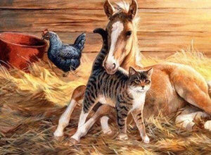 Diamond Painting - Puledro E Gatto