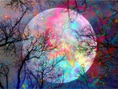 Diamond Painting - Luna Piena Colorata
