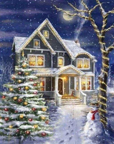 Diamond Painting - Casa Decorata Per Natale