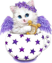 Carica l&#39;immagine nel visualizzatore di Gallery, Diamond Painting - Gattino In Una Tazza