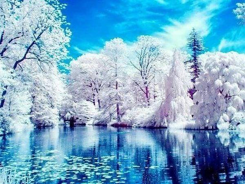 Diamond Painting - Lago In Inverno