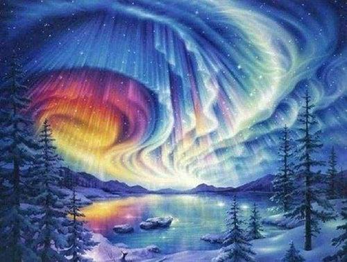 Diamond Painting - Paesaggio Lacustre Invernale