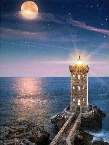 Diamond Painting - Faro E Luna Piena