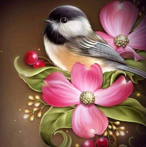 Diamond Painting - Uccellino E Fiori