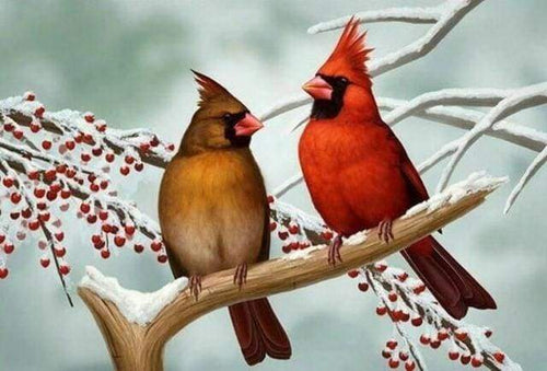 Diamond Painting - Piccoli Uccelli Sul Ramo