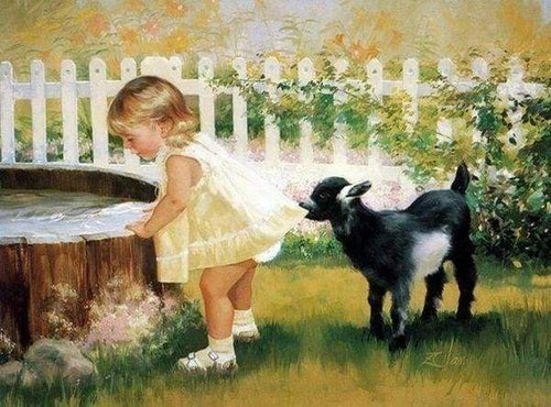 Diamond Painting - Bambina Con Cane