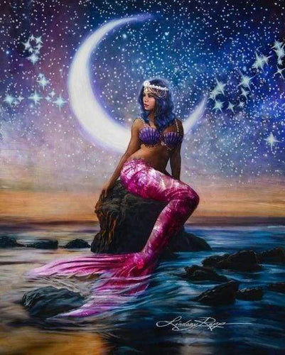 Diamond Painting - Sirena E Luna Crescente