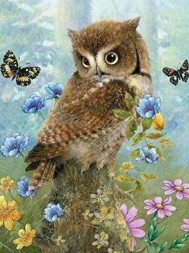Diamond Painting - Gufo E Farfalle