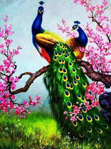 Diamond Painting - Pavoni E Ciliegio