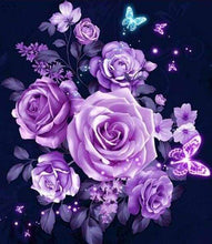 Carica l&#39;immagine nel visualizzatore di Gallery, Diamond Painting - Fiori Viola E Farfalle