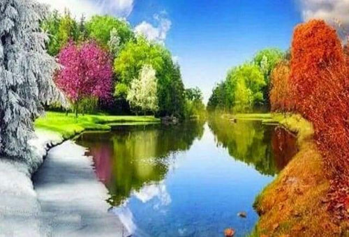 Diamond Painting - Riflessi Nel Lago D'Estate