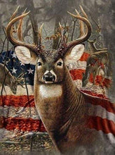 Carica l&#39;immagine nel visualizzatore di Gallery, Diamond Painting - Renne E Bandiera Americana