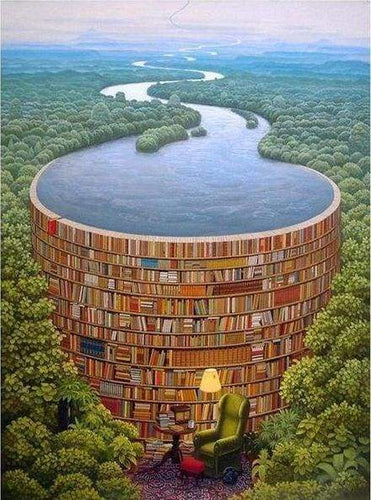 Diamond Painting - Fiume E Biblioteca