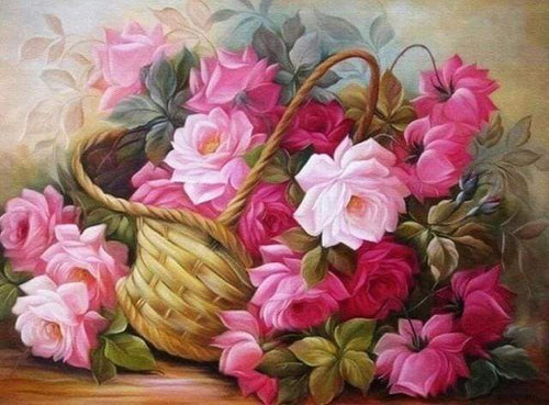 Diamond Painting - Rose In Un Cesto