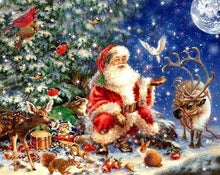 Carica l&#39;immagine nel visualizzatore di Gallery, Diamond Painting - Babbo Natale E Animali
