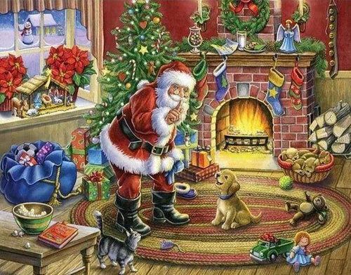 Diamond Painting - Babbo Natale E Cane