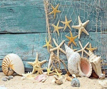 Carica l&#39;immagine nel visualizzatore di Gallery, Diamond Painting - Stella Di Mare E Rete Da Pesca