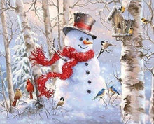 Carica l&#39;immagine nel visualizzatore di Gallery, Diamond Painting - Pupazzo Di Neve Nella Foresta