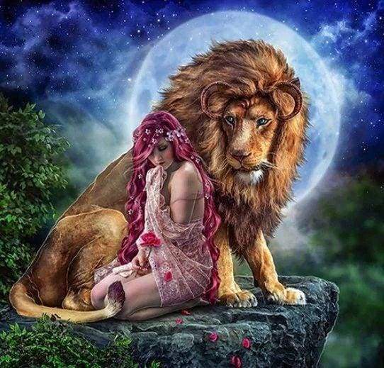 Diamond Painting - Il Leone E La Donna
