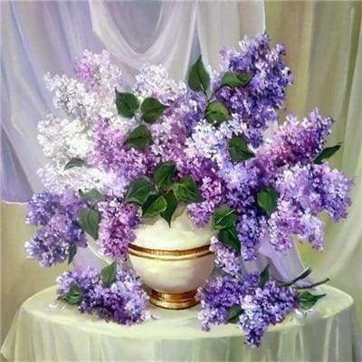 Diamond Painting - Vaso Di Fiori Viola