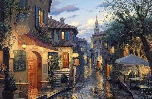 Diamond Painting - Villaggio Dopo La Pioggia