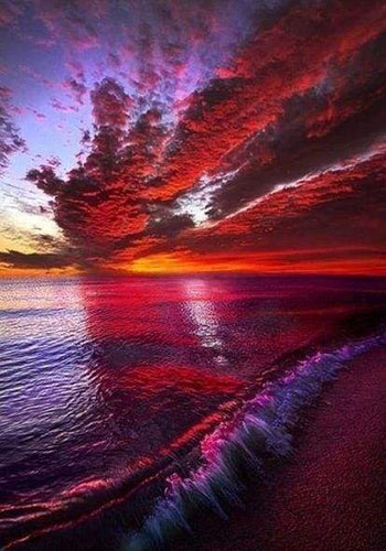 Diamond Painting - Onda E Cielo Rosso