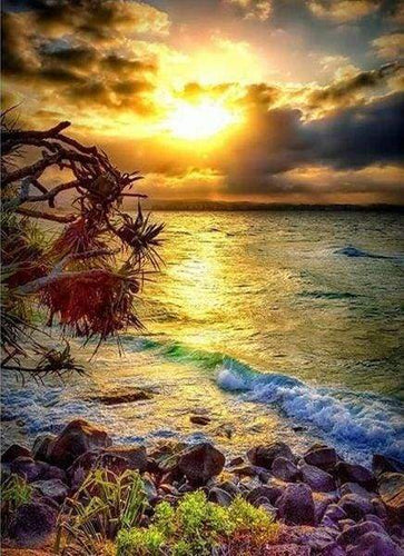 Diamond Painting - Onde Vicino Alle Rocce