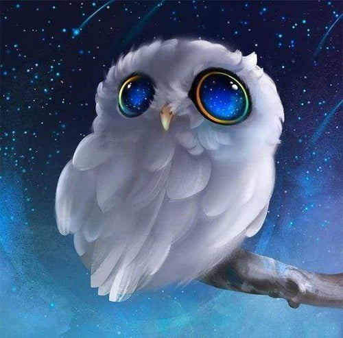 Diamond Painting - Gufo Bianco Su Un Ramo