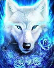 Carica l&#39;immagine nel visualizzatore di Gallery, Diamond Painting - Lupo E Rose Blu