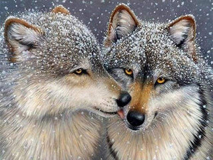 Diamond Painting - Lupi Sotto La Neve