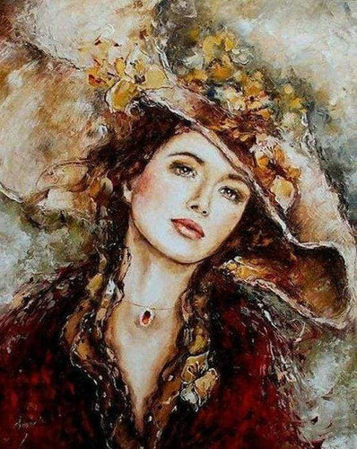 Diamond Painting - Donna Con Cappello