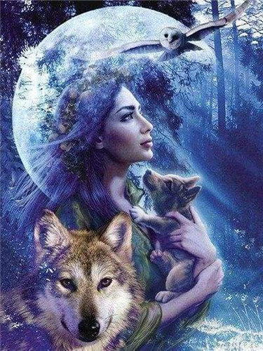 Diamond Painting - Donne E Lupo
