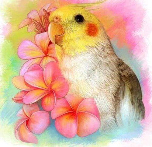 Diamond Painting - Uccello Giallo E Fiori