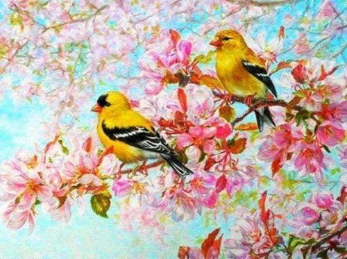 Diamond Painting - Uccelli Gialli