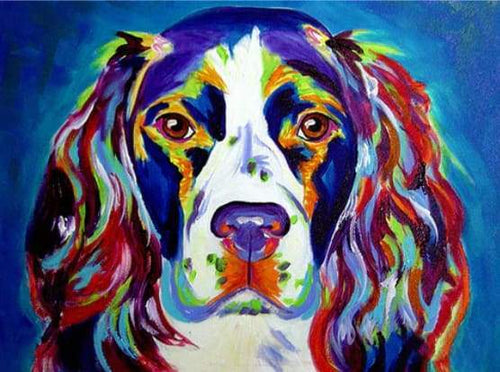 Dipingere con i numeri - Cane Con Tutti I Colori