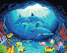 Carica l&#39;immagine nel visualizzatore di Gallery, Dipingere con i numeri - Cavalcata Di Delfini
